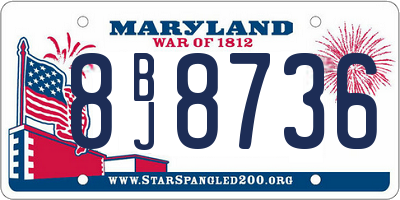 MD license plate 8BJ8736