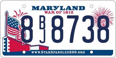 MD license plate 8BJ8738