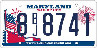 MD license plate 8BJ8741
