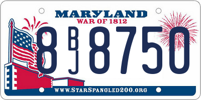 MD license plate 8BJ8750