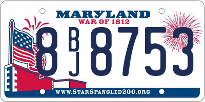 MD license plate 8BJ8753