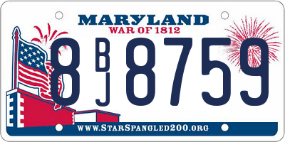 MD license plate 8BJ8759