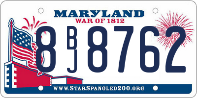 MD license plate 8BJ8762