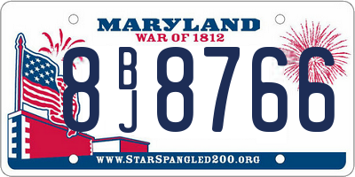 MD license plate 8BJ8766