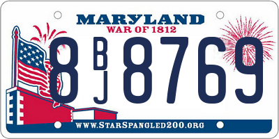 MD license plate 8BJ8769