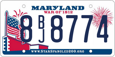 MD license plate 8BJ8774