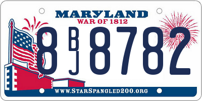 MD license plate 8BJ8782