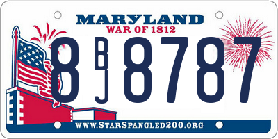 MD license plate 8BJ8787