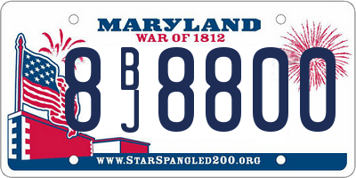 MD license plate 8BJ8800