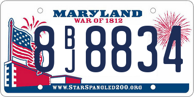 MD license plate 8BJ8834