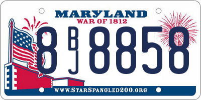 MD license plate 8BJ8858