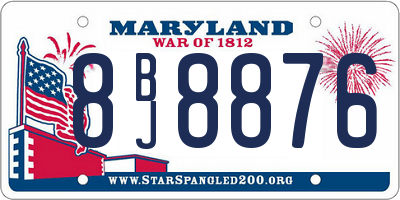 MD license plate 8BJ8876