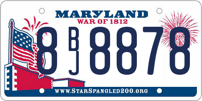 MD license plate 8BJ8878