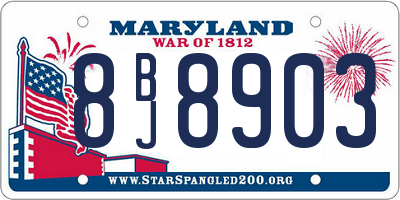MD license plate 8BJ8903