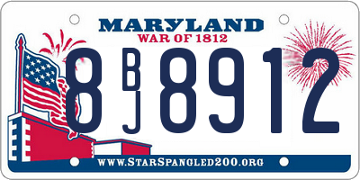 MD license plate 8BJ8912