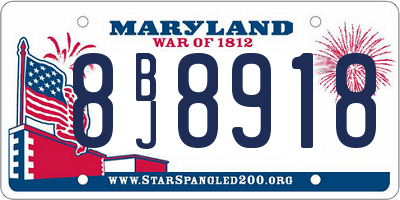 MD license plate 8BJ8918