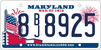 MD license plate 8BJ8925