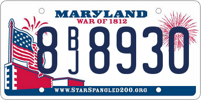 MD license plate 8BJ8930