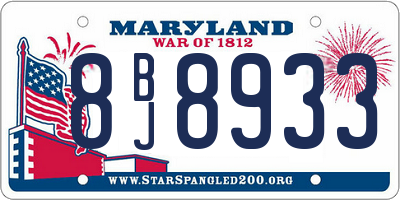 MD license plate 8BJ8933