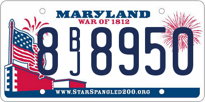 MD license plate 8BJ8950