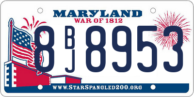 MD license plate 8BJ8953