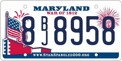 MD license plate 8BJ8958