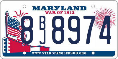 MD license plate 8BJ8974