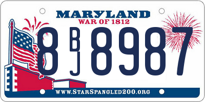 MD license plate 8BJ8987