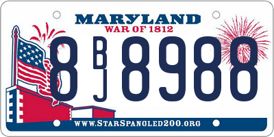 MD license plate 8BJ8988