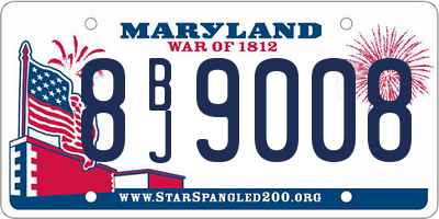 MD license plate 8BJ9008