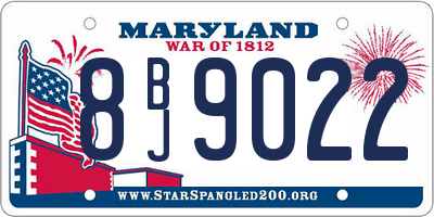 MD license plate 8BJ9022