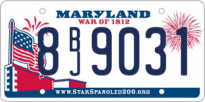 MD license plate 8BJ9031