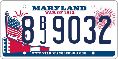 MD license plate 8BJ9032
