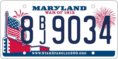 MD license plate 8BJ9034