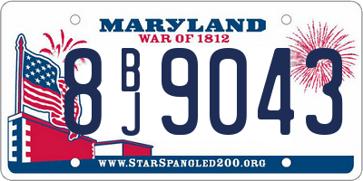 MD license plate 8BJ9043