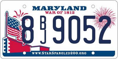 MD license plate 8BJ9052