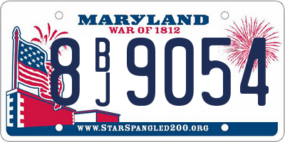 MD license plate 8BJ9054