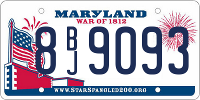 MD license plate 8BJ9093