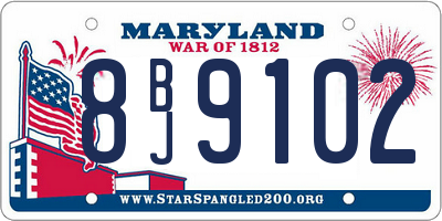MD license plate 8BJ9102