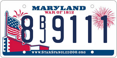 MD license plate 8BJ9111