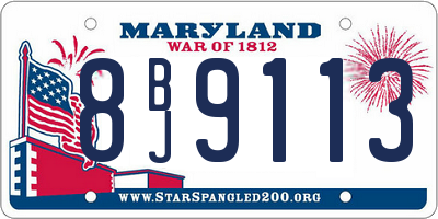MD license plate 8BJ9113