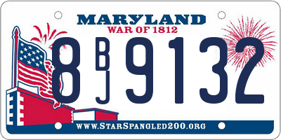 MD license plate 8BJ9132