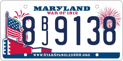 MD license plate 8BJ9138