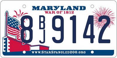MD license plate 8BJ9142