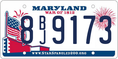 MD license plate 8BJ9173