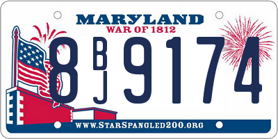 MD license plate 8BJ9174