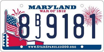 MD license plate 8BJ9181