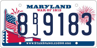 MD license plate 8BJ9183