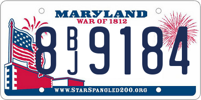MD license plate 8BJ9184