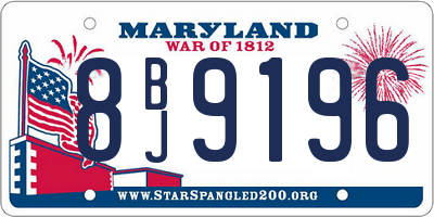 MD license plate 8BJ9196